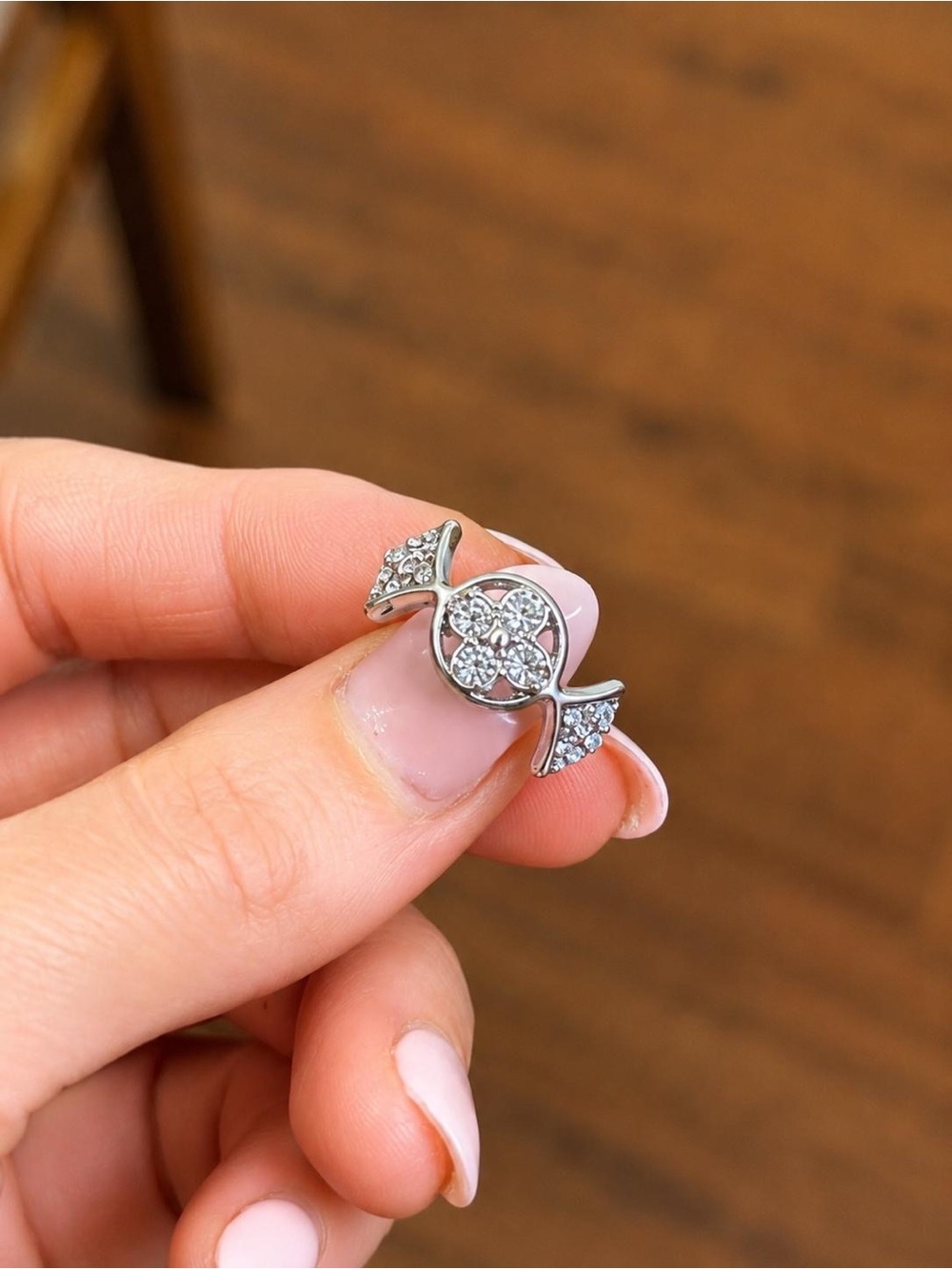 Silver Floral Cluster Ring